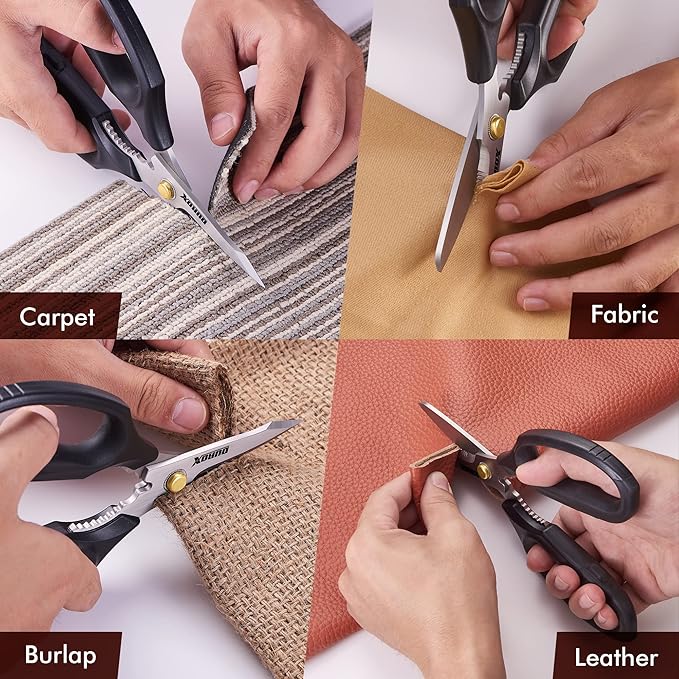 DUROX - Heavy Duty Scissors, Multipurpose Utility Scissors. Built to Cut Leather, Cardboard, Carpet, Plastic and Rope. All Purpose Heavy Duty Kitchen Scissors to Cut Meat, Poultry and Chicken Bones