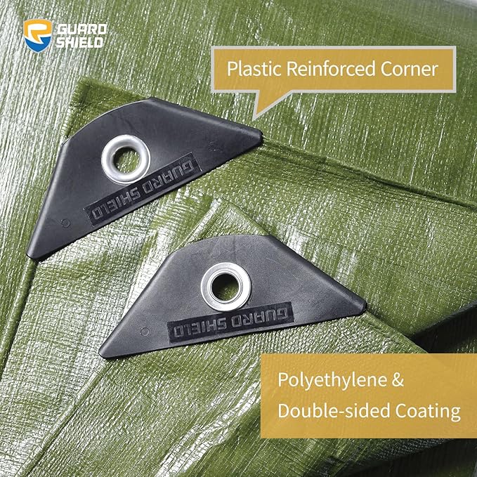 GUARD SHIELD Tarp Green Tarps Heavy Duty Waterproof 12x16 Feet Extra Large Outdoor Tarp Cover 12mil