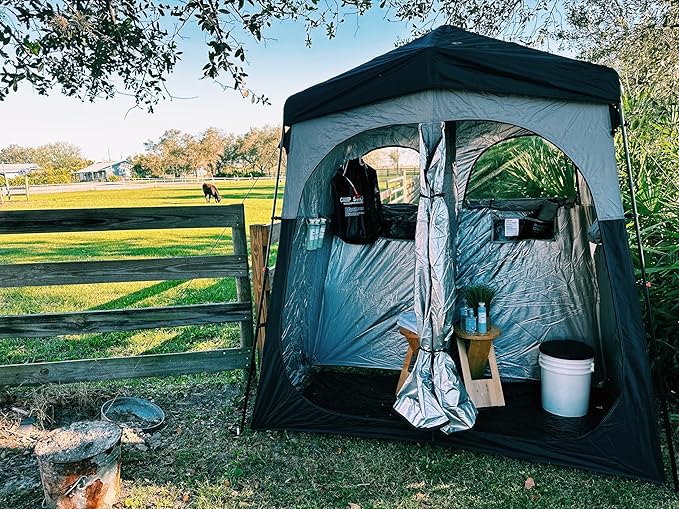 Nice C Camping Shower Tent, Instant Pop Up Privacy Changing Tent, Outdoor Shower Enclosure, Toilet Tents, Oversize (2 Room)