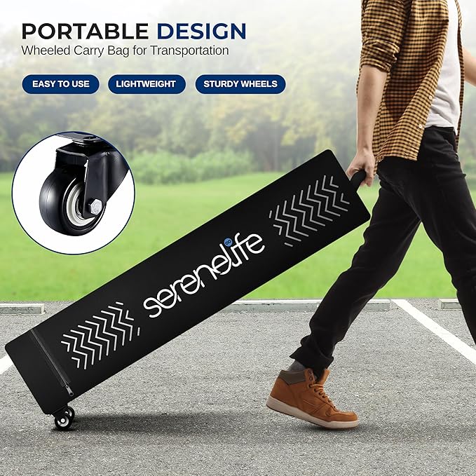 SereneLife 10x30 Ft. Pop Up Commercial Tent – Large Instant Pop-Up Canopy, Heavy Duty Waterproof Polyester Shelter with Wheels, Sandbags, Stakes & Ropes, Ideal for Parties, Events, & Gatherings