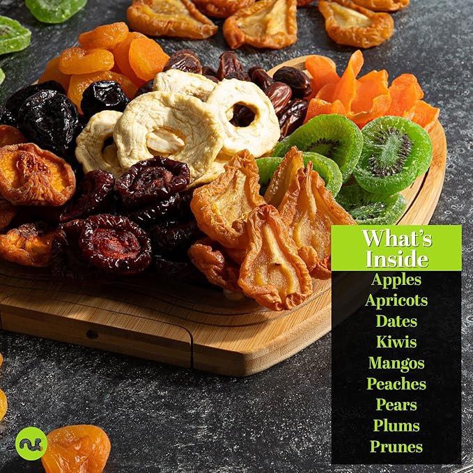 NUT CRAVINGS - Diwali Sweets Hamper Rosh Hashana & Shana Tova Dried Fruit Flower Arrangement in Wooden Apple-Shaped Gift Basket + Tray (9 Assortment) Healthy Snack Care Package, Food Assortments