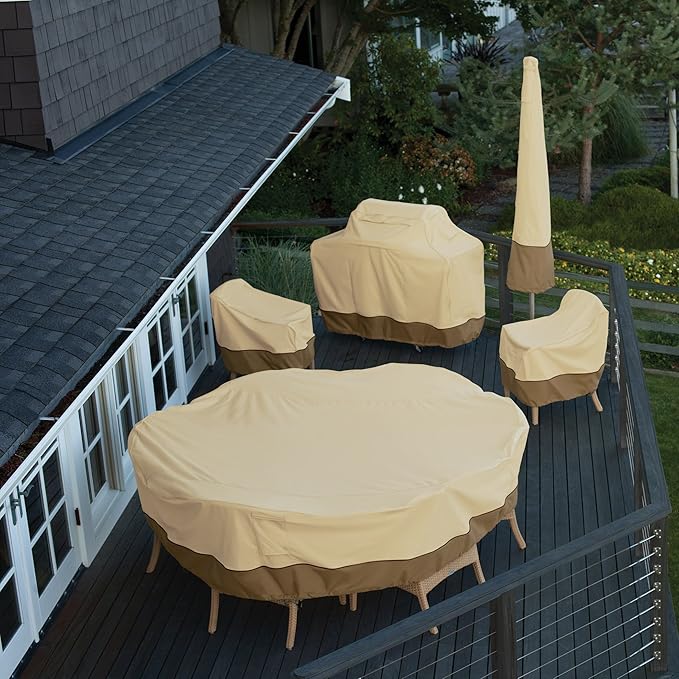 Classic Accessories Veranda Water-Resistant 42 Inch Square Fire Pit Table Cover, Outdoor Table Cover