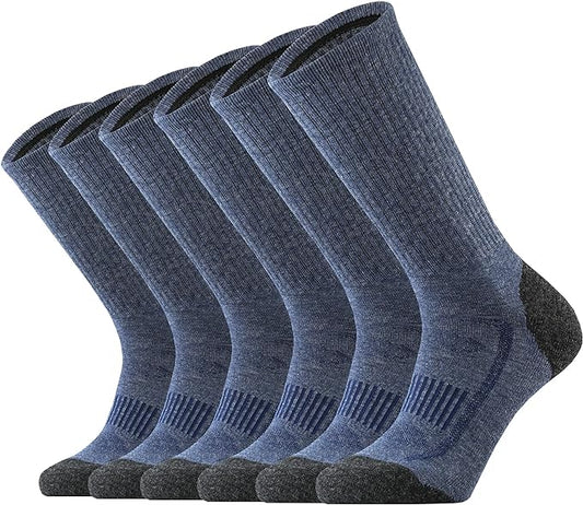 SOX TOWN Men's Merino Wool Cushion Crew Socks for Outdoor Hiking Hike Trail Performance Moisture Wicking Lightweight Summer