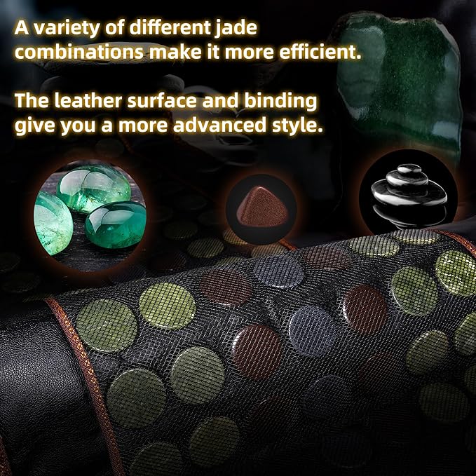 Far Infrared Heating Pad, Natural Jade and 2 Different Tourmaline Large Heating Pad, Electric Heating Pads for Back Abdomen, Auto Shut Off Function, 72" X 24",Father's Day Gifts