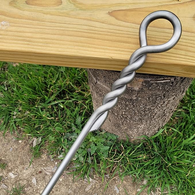 Fire Poker for Fire Pit 40in Twisted Rope Design 304 Stainless Steels Fireplace Poker Handmade Fire Pit Poker for Firewood Log Coals Campfire Wood Stove, Outdoor and Indoor Use