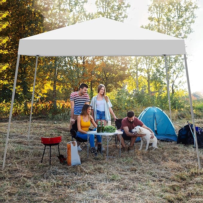 GDY Outdoor 8x10 Ft Pop Up Canopy Tent,Portable Instant Folding Shelter Gazebos, Patio Canopy with Carrying Bag, White.