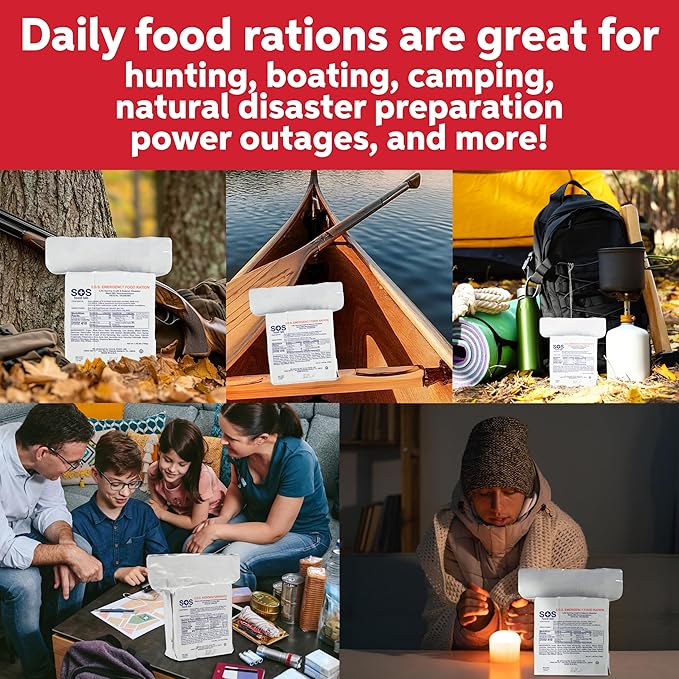 SOS Food Lab Emergency Food Bar - 3600 Calorie Ration (5 Pack Shortbread Cookie) - 3 Day/72 Hour Ready to Eat Supply for Camping, Hiking, Disaster Preparedness - 5 Year Shelf Life Energy Survival Food
