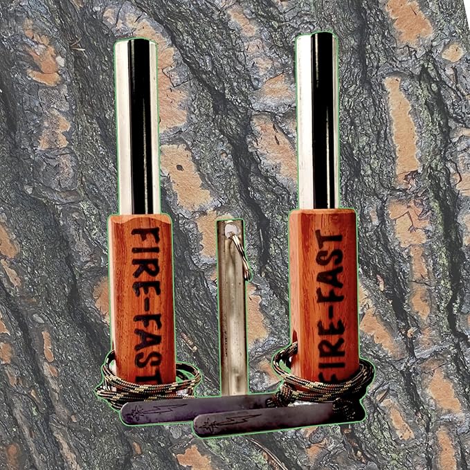 Fire-Fast Trekker. Best Emergency Waterproof Survival Fire Starter. Magnesium and Euro Fire Steel Ferro Rod. Compact Durable Tool for Bushcraft, Camping, Backpacking, Hiking, Hunting, or Bug Out Bag