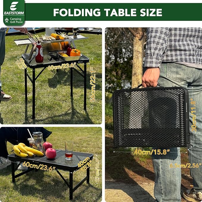 Folding Picnic Table for Grill Outdoor Camping Table with Portable Mesh Bag, Compact & Foldable for Easy Storage - Great for Picnic, Garden, Patio, Dining, BBQ, Party, Market 2Ft