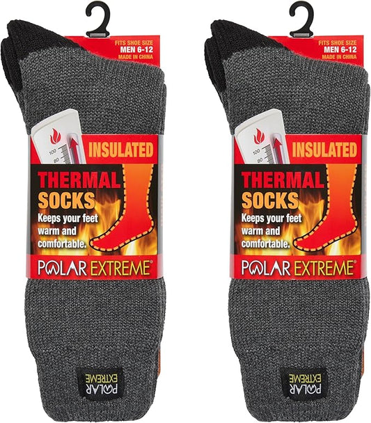 Thermal Hiking Socks – Cushioned, Insulated, Warm para Boots, Men & Women, One Size Fits Most 6-12, 2-Pack
