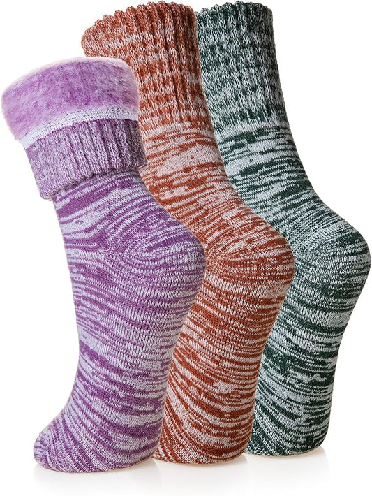 Velice Winter Warm Thermal Socks for Women Extra Thick Insulated Heated Crew Boot Socks for Cold Weather 5 Pairs