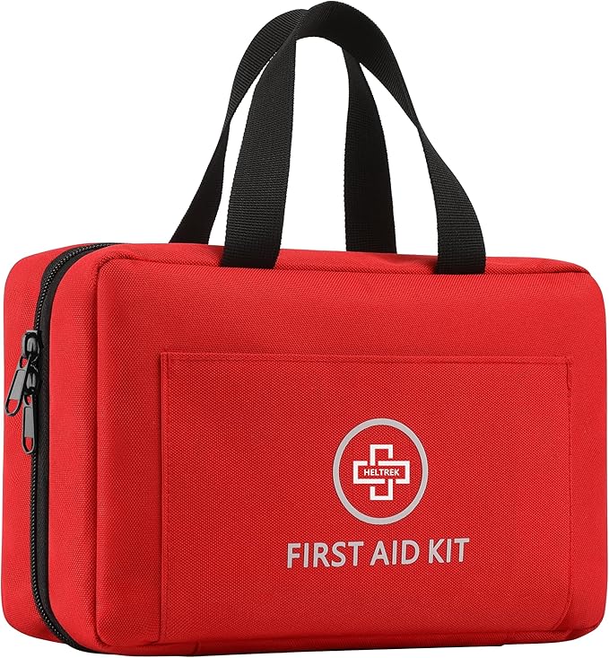 First Aid Kit with Labeled Pockets, 450 Piece Well-Organized Large Trauma Medical Kit for Home, Travel, Sports, Business, Office, Portable Professional Emergency Bag Fully Stocked for Outdoor