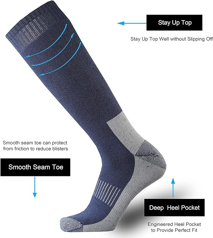 ONKE Max Full Cushion Knee High Socks for Men Steel Toe Work Boot Over the Calf OTC Moisture Wicking Thermal Hiking Hunting
