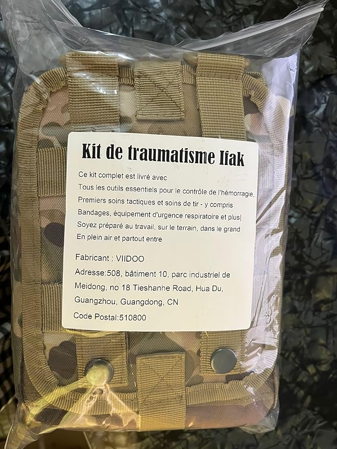 Ifak Trauma Kit, 74 Piece Upgrade Tactical First Aid Supplies, Molle Ifak Pouch Rip Away Refill Supplies for Survival Camping Hiking Travel