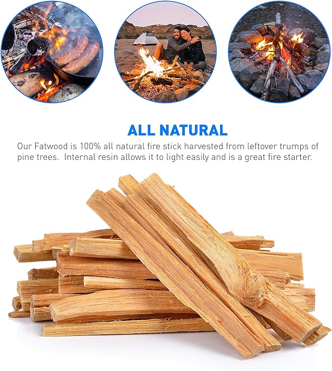 Eco-Stix Fatwood Fire Starter Kindling Firewood Sticks 100% Organic Firestarter for Wood Stoves, Fireplaces, Campfires, Bonfires, 50 Lbs