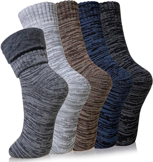 Velice Winter Warm Thermal Socks for Women Extra Thick Insulated Heated Crew Boot Socks for Cold Weather 5 Pairs