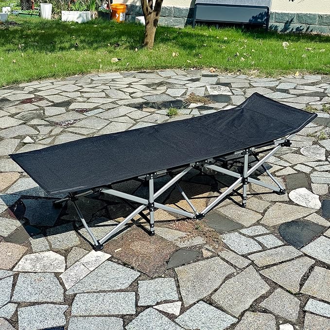 BDL Camping Cot for Adults,Portable Sturdy Heated Sleeping Cot with Carry Bag Outdoor Lightweight Camping Bed, Large Outdoor Foldable Travel Cots for Camping Beach Home Nap