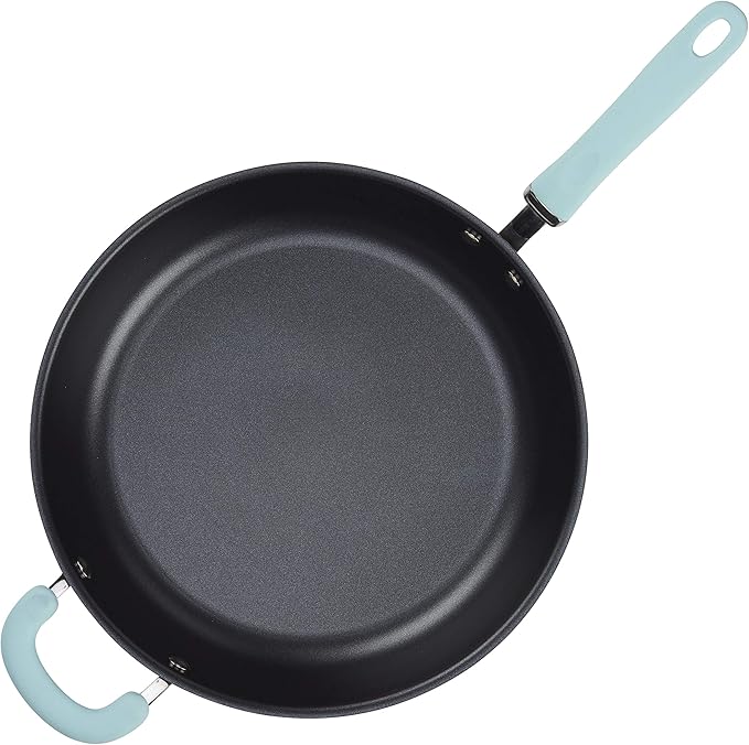 Rachael Ray Create Delicious Deep Hard Anodized Nonstick Frying Pan / Fry Pan / Hard Anodized Skillet - 12.5 Inch, Gray