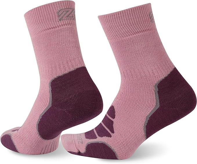 ZEAL WOOD Merino Wool Crew Hiking Socks for Women And Men with Full Cushion Moisture Wicking Walking Work Boot Socks