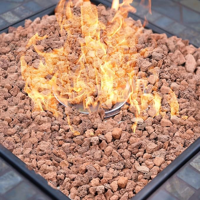 Mr. Fireglass Natural Lava Rock, 0.4"-0.8" Small Volcanic Lava Rock for Indoor & Outdoor Fire Pits, Fireplaces, Fire Bowls & Fire Table, Decorative Garden Landscaping, Potted Plants -10 Pounds, Red