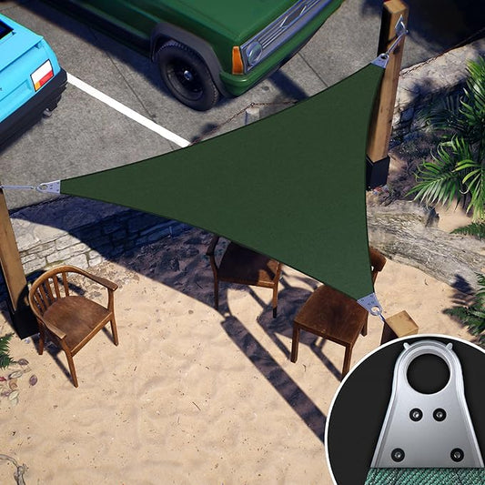 ColourTree Super Ring 19' x 25' x 31.41' Green Right Triangle Customized Size Sun Shade Sail,Commercial Grade Canopy, Reinforced Corners & Edges, 260 GSM Fabric Heavy Duty -3 Years Warranty