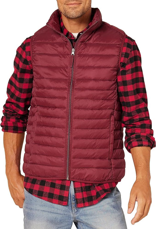 Amazon Essentials Mens Lightweight Water-Resistant Packable Puffer Vest