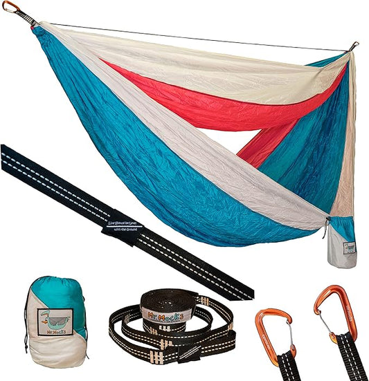 Camping Hammocks | Single Double and Bunk Bed Backpacking Hammock | Featherlite Outdoorsman Survival | hammok hamick hamock | (Vintage Tracksuit, ThirdWheeler)