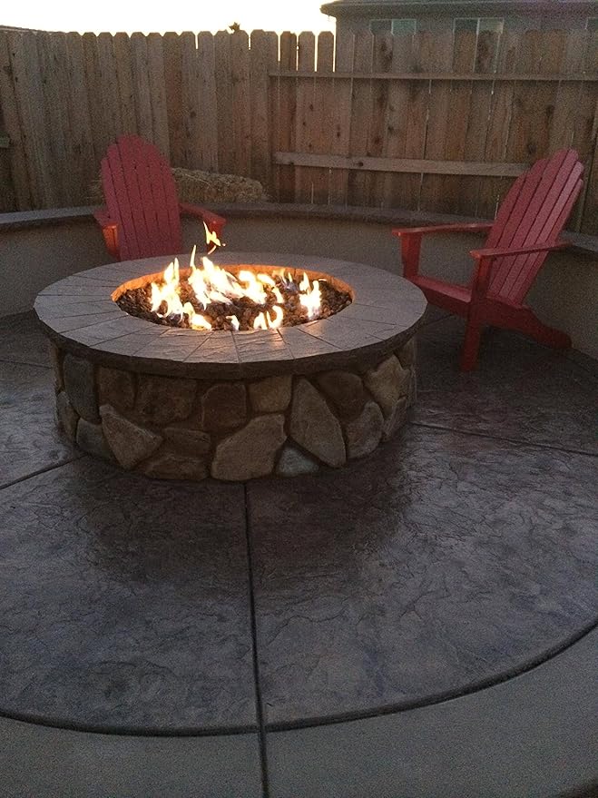 Stanbroil Natural Gas Fire Pit Burner Ring Installation Kit, Black Steel, 24-inch