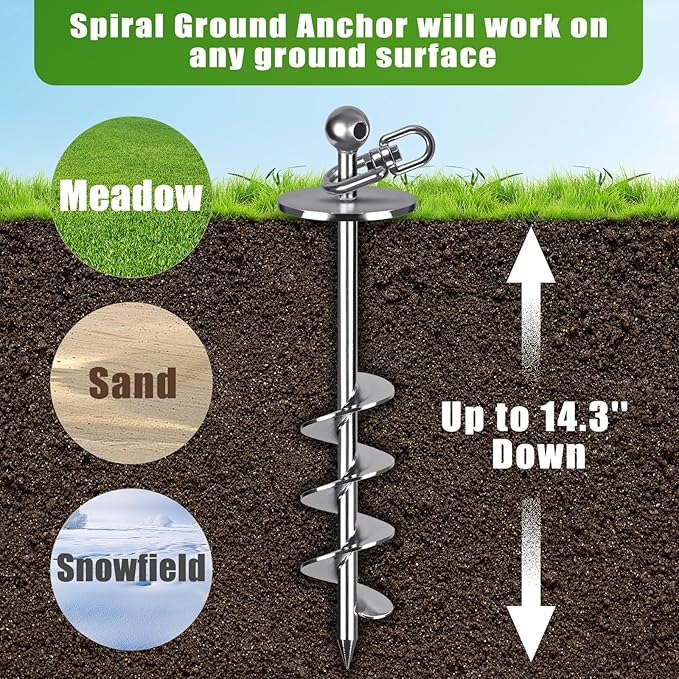 Dog Tie-Out Cable and Stake – 30ft Chew-Proof Stainless Steel Cable, 16-Inch Heavy-Duty Dog Anchor for Dogs Up to 200lbs, No Tangle, Dog Runner for Yard and Camping