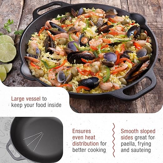 Victoria 13-Inch Cast Iron Skillet, Pre-Seasoned Cast Iron Frying Pan with Loop Handle, Made in Colombia