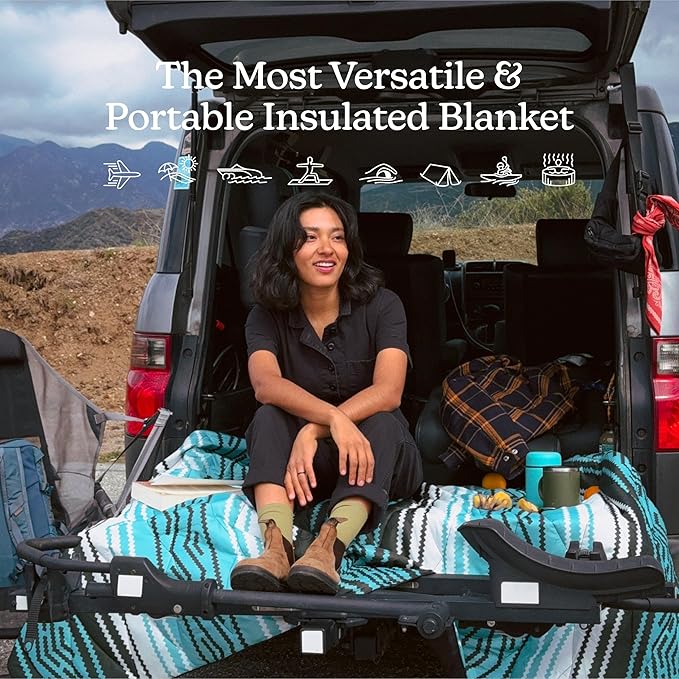 Nomadix Puffer Blanket – Water-Resistant, Eco-Friendly Insulated Blanket with Snaps for Camping, Beach, and Travel, Made from Recycled Materials
