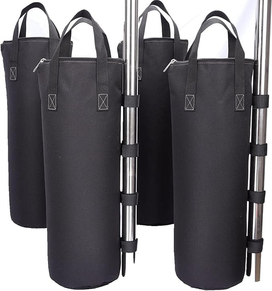 Zipper Top Sand Bags for Canopy Legs (120LBS Load Capacity, Without Sand) Sand Bags for Weight - Sandbags for Gazebo Legs, Pop Up Canopy Tent Weights - Canopy Weight Bags, Set of 4