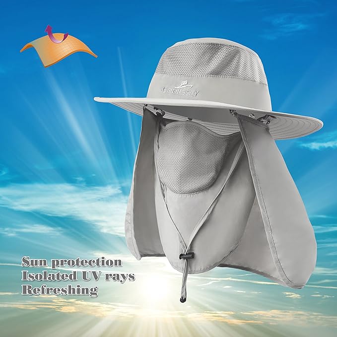 Fishing Hat,Sun Cap with UPF 50+ Sun Protection and Neck Flap,for Man and Women
