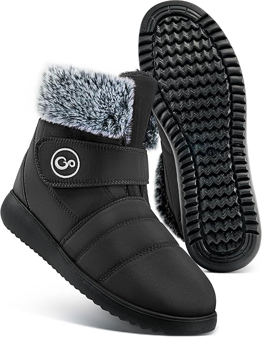 Women Snow Boots Winter Shoes with Fur Lined Warm Slip On Boots for Women Waterproof Booties Comfortable Outdoor Anti Slip Shoes