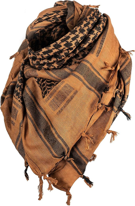 Texas Bushcraft Tactical Shemagh - Authentic Keffiyeh 100% Cotton for your Camping, Hiking and Backpacking Gear