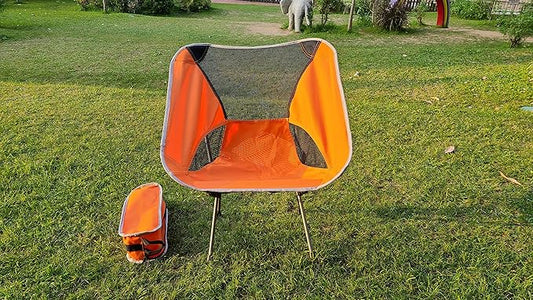 Vortex ZDY Lightweight 1.5kg Portable Folding Durable Easy to Store Small Simplicity High Bearing Weight Camping Chair for Outdoor, Backpacking, Garden, Picnic, Fishing and Indoor use.(Orange)