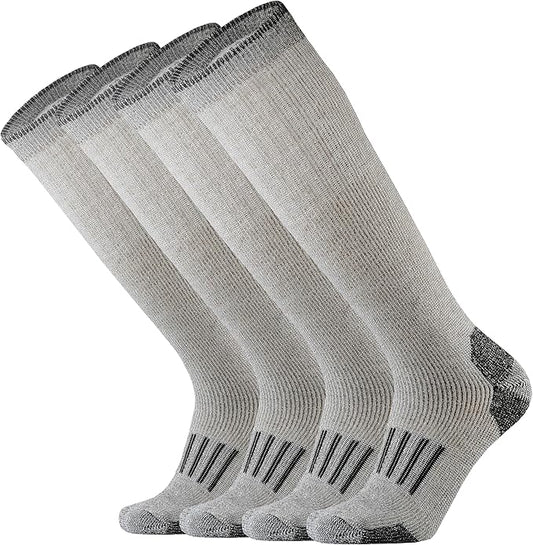 Merino Wool Over the Calf Socks for Men Hiking Hunting Ski Snowboarding Knee High Boot Warm Thick Cold Weather Winter