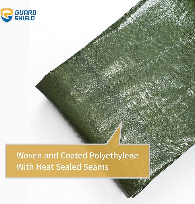 GUARD SHIELD Green Tarp Waterproof 10x12 Feet Medium Duty All Purpose Poly Tarps Cover 7mil