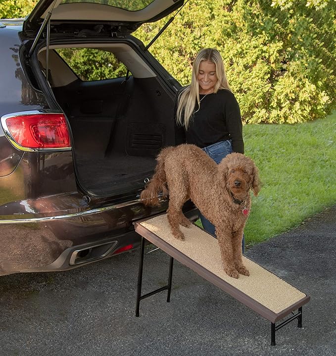 Pet Gear Free Standing Pet Ramp for Cats and Dogs, No Assembly Required, Easy Fold for Storage or Travel, Portable, Espresso