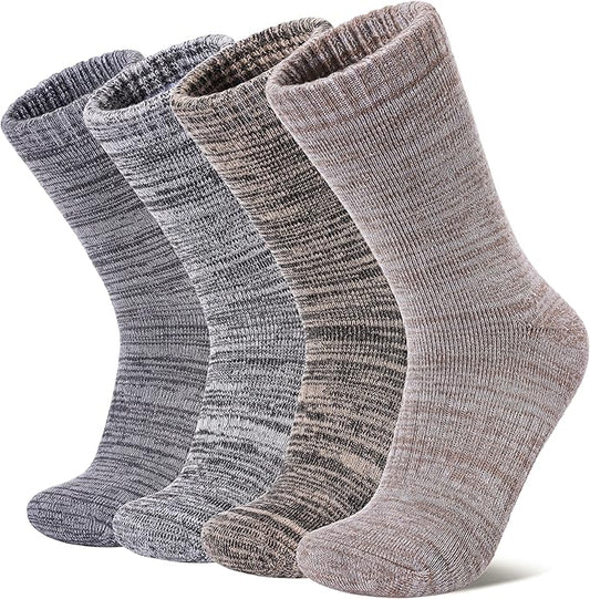 LANLEO Merino Wool Hiking Socks for Women Men Thermal Extra Thick Winter Warm Comfy Cushioning Crew Boot Socks 4 Pairs