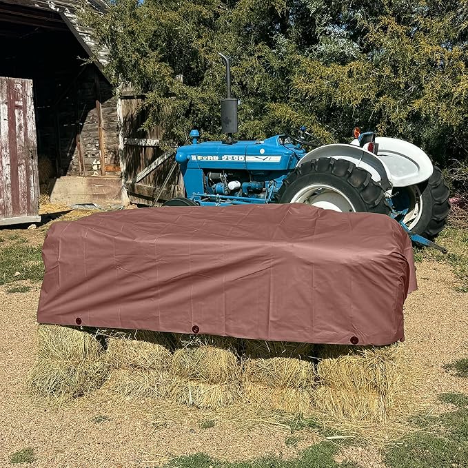 RENEGADE Industrial Tarp 10x10 ft Brown – Heavy Duty, Waterproof, UV-Resistant, PFAS-Free – Square Tarpaulin for Campsites, Roofing, Construction & Outdoor Shelter