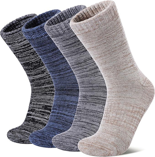 LANLEO Merino Wool Hiking Socks for Women Men Thermal Extra Thick Winter Warm Comfy Cushioning Crew Boot Socks 4 Pairs