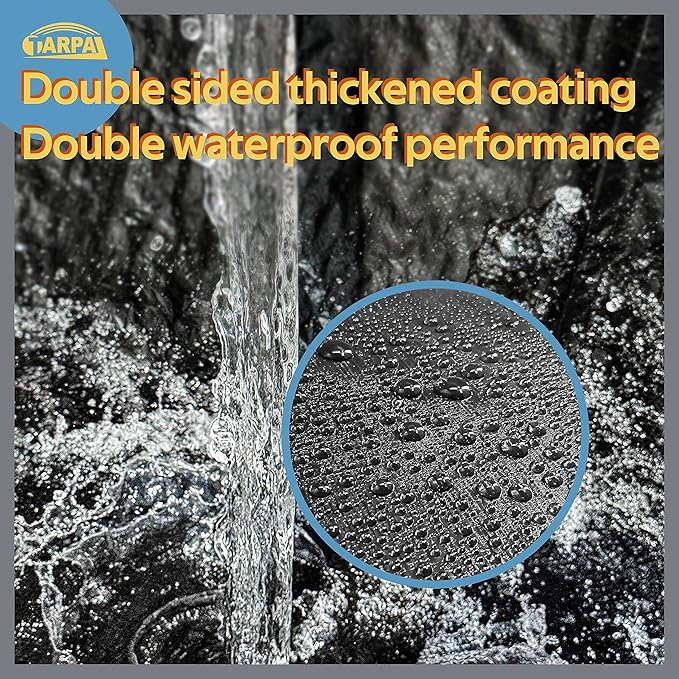 TARPAL 20x20ft tarp 14mil Heavy DutyTarp Black tarps Large Tarps,Water and UV Protection,for Outdoor Furniture Covers Waterproof,Awnings,Roofs,Tents,Pool Cover,Shade Cloth for Garden